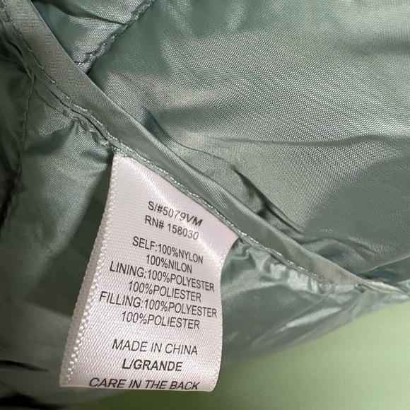 Love Tree Light Gray Puffer Vest Large Zipper Pockets - Picture 7 of 8